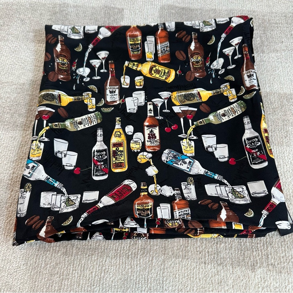 Vintage Nicole Miller Alcohol Bar Spirits Silk Scarf